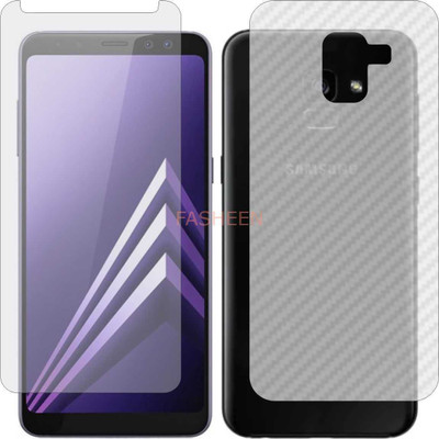 Fasheen Front and Back Tempered Glass for SAMSUNG A8 2018 (Front Matte Finish & Back 3d Carbon Fiber)(Pack of 2)