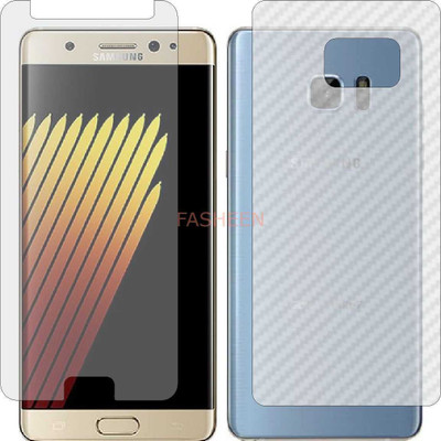 Fasheen Front and Back Tempered Glass for SAMSUNG N930G GALAXY NOTE 7 (Front Matte Finish & Back 3d Carbon Fiber)(Pack of 2)
