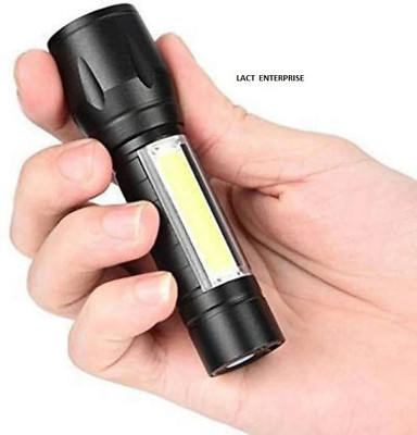 LACT ENTERPRISE 2in1 mini laser torch light with emergency light 6 hrs Torch Emergency Light(Black)