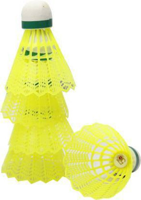 NV COLLECTION The 77 nylon shuttlecocks come in a pack of 10 classic shuttlecocks Nylon Shuttle  - Yellow(Medium, 77, Pack of 10)