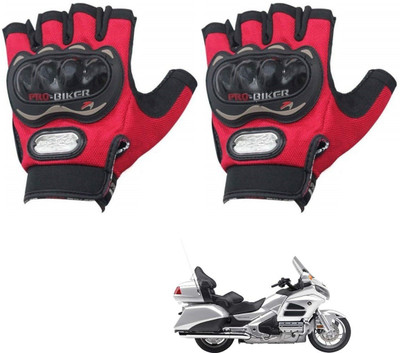 KOZDIKO PRO BIKER HALF FINGERED GLOVES RED FOR HONDA GOLD WING GL 1800 Riding Gloves(Red)