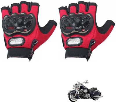 KOZDIKO PRO BIKER HALF FINGERED GLOVES RED FOR INDIAN X CHIEF CLASSIC Riding Gloves(Red)