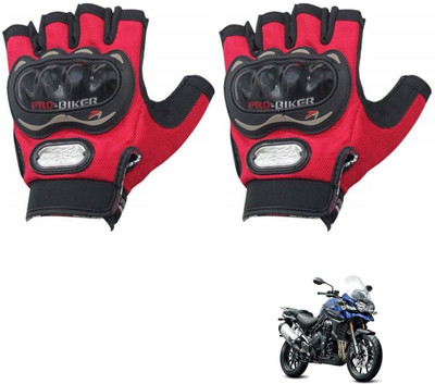 KOZDIKO PRO BIKER HALF FINGERED GLOVES RED FOR TRIUMPH TIGER EXPLORER Riding Gloves(Red)