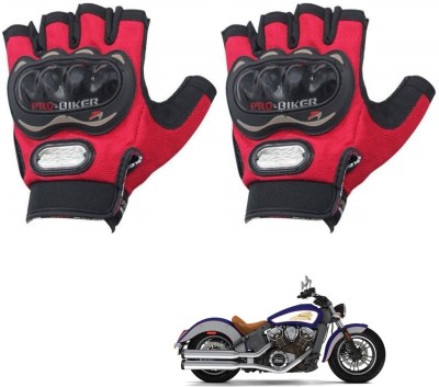 KOZDIKO PRO BIKER HALF FINGERED GLOVES RED FOR INDIAN X SCOUT Riding Gloves(Red)