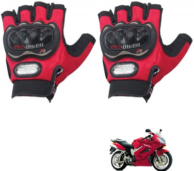 KOZDIKO PRO BIKER HALF FINGERED GLOVES RED FOR HONDA VFR 800 Riding Gloves(Red)