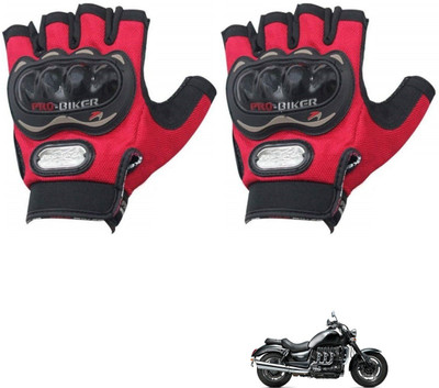 KOZDIKO PRO BIKER HALF FINGERED GLOVES RED FOR TRIUMPH ROCKET III ROADSTER Riding Gloves(Red)