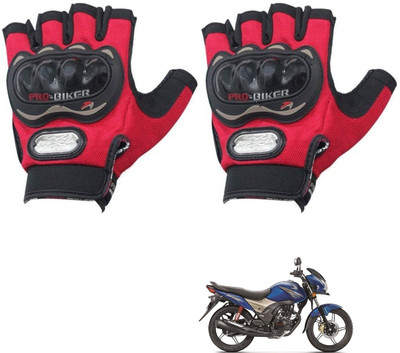KOZDIKO PRO BIKER HALF FINGERED GLOVES RED FOR HONDA CB SHINE SP Riding Gloves(Red)