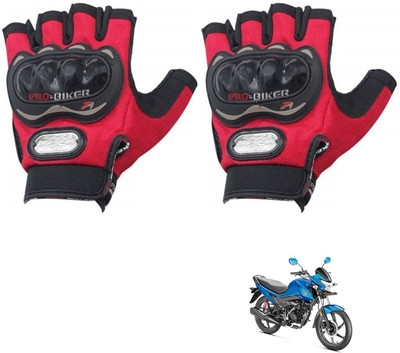 KOZDIKO PRO BIKER HALF FINGERED GLOVES RED FOR HONDA LIVO Riding Gloves(Red)