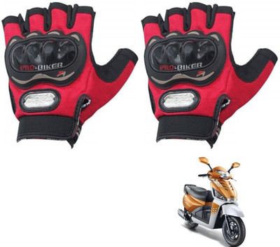 KOZDIKO PRO BIKER HALF FINGERED GLOVES RED FOR MAHINDRA GUSTO Riding Gloves(Red)