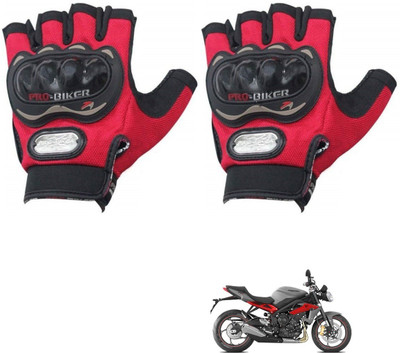 KOZDIKO PRO BIKER HALF FINGERED GLOVES RED FOR TRIUMPH STREET TRIPLE Riding Gloves(Red)