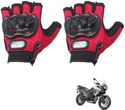 KOZDIKO PRO BIKER HALF FINGERED GLOVES RED FOR TRIUMPH TIGER 800 XR Riding Gloves(Red)