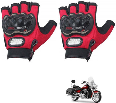 KOZDIKO PRO BIKER HALF FINGERED GLOVES RED FOR TRIUMPH THUNDERBIRD Riding Gloves(Red)
