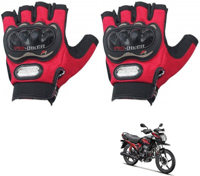 KOZDIKO PRO BIKER HALF FINGERED GLOVES RED FOR HERO PASSION PRO TR Riding Gloves(Red)
