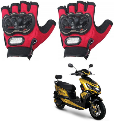 KOZDIKO PRO BIKER HALF FINGERED GLOVES RED FOR OKINAWA PRAISE Riding Gloves(Red)