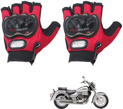KOZDIKO PRO BIKER HALF FINGERED GLOVES RED FOR HYOSUNG AQUILA 250 Riding Gloves(Red)