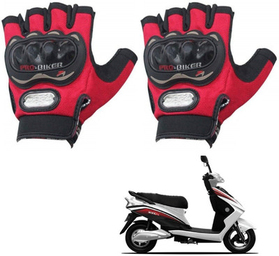 KOZDIKO PRO BIKER HALF FINGERED GLOVES RED FOR OKINAWA RIDGE Riding Gloves(Red)
