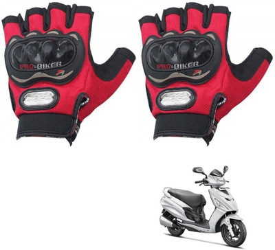 KOZDIKO PRO BIKER HALF FINGERED GLOVES RED FOR HERO MAESTRO Riding Gloves(Red)