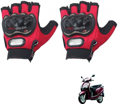 KOZDIKO PRO BIKER HALF FINGERED GLOVES RED FOR HONDA ACTIVA 5GAVIATOR Riding Gloves(Red)