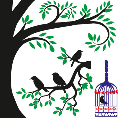 my celebrat 76.2 cm Nature Scenery Self Adhesive Sticker(Pack of 1)