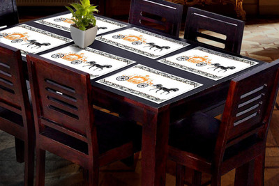 Casanest Rectangular Pack of 6 Table Placemat(Multicolor, PVC)