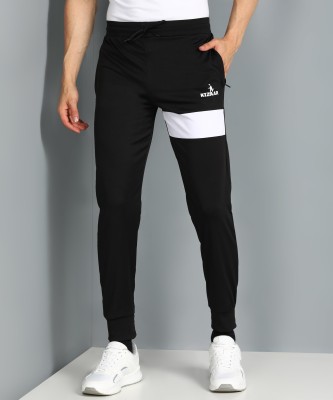 KIZAAR Solid Men Black, White Track Pants