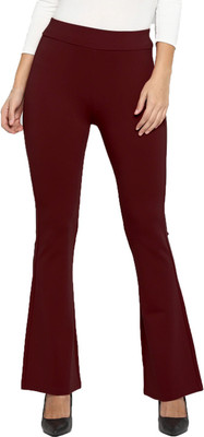 Heerali Regular Fit Women Maroon Trousers