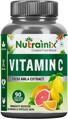 Nutrainix Vitamin C Tablets from Natural Fruits for Immunity - 90 Veg Tablets(10 mg)