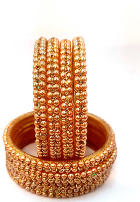 Suhagan Glass Pearl Bangle Set(Pack of 8)