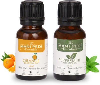 The Mani Pedi Essentials Combo of Orange and Peppermint Essential Oils Pack of 2(30 ml)