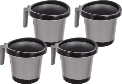 KUBER INDUSTRIES Plastic Bath Mug(Black 1)