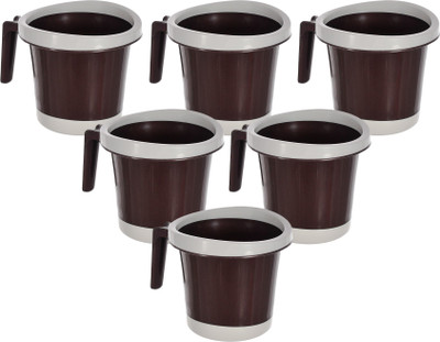 KUBER INDUSTRIES Plastic Bath Mug(Brown 1)