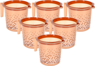 KUBER INDUSTRIES Plastic Bath Mug(Brown 1.5)