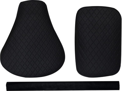 KOHLI BULLET ACCESSORIES AHL MOTOR Black Diamond Cut Design Seat Cover with Back Rest Foam Combo Set for Royal Enfield Classic 350/500cc Split Bike Seat Cover For Royal Enfield Classic, Classic 350