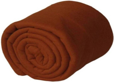 VORDVIGO Solid Single Fleece Blanket for  Heavy Winter(Polyester, Brown)