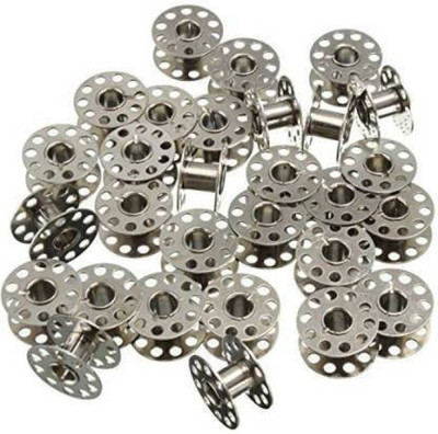 Lucknow Crafts HAND SEWING MACHINE BOBBINS-PACK OF 20 BOBBINS-METAL Metal Bobbins(Pack of 20, Small)