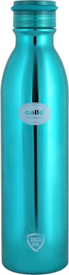 cello Shimmer Stainless Steel Double Walled Bottle, Hot and Cold, 600ml, Blue 600 ml Flask(Pack of 1, Blue, Steel)