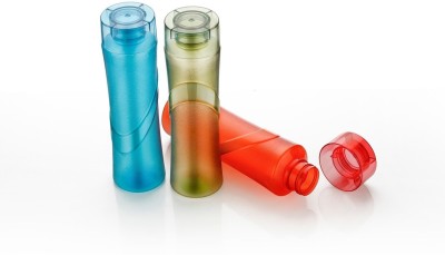 SHIVALAY Plastic Round Water Bottle, 1000ml Set of 3, Color May Vary 1000 ml Bottle(Pack of 3, Multicolor, Plastic)