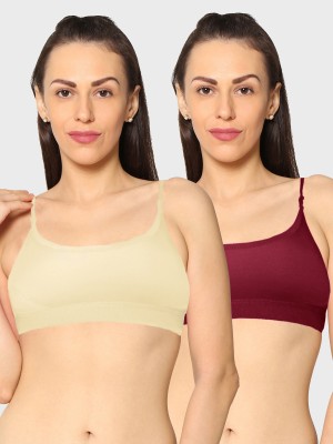 KAVYA Women Sports Non Padded Bra(Beige, Red)