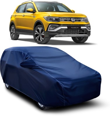 JEHOVA Car Cover For Volkswagen Taigun (With Mirror Pockets)(Blue)