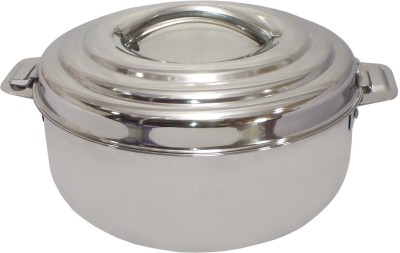 Kotak Sales Steelax Casserole 3000ML Double Wall Insulated Heavy Gauge Stainless Steel Hot Cold Fresh Food Carrier Storage 3 Litres Hotpot with Handle Mirror Finish Strong Sturdy Material Serving Serve Casserole(3000 ml)