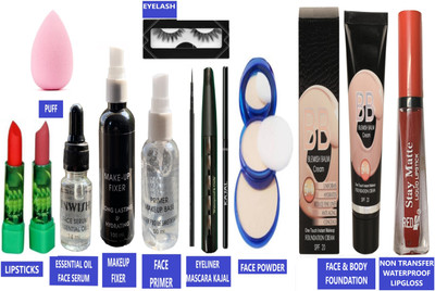INWISH complete makeup kit combo pack makeup set of 13 daily essential beauty products A31GREEN08(13 Items in the set)