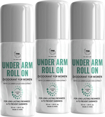 TNW - The Natural Wash Set of 3 Women Underarm Roll On Deodorant | Cucumber & Aloe Deodorant Roll-on  -  For Women(150 ml, Pack of 3)
