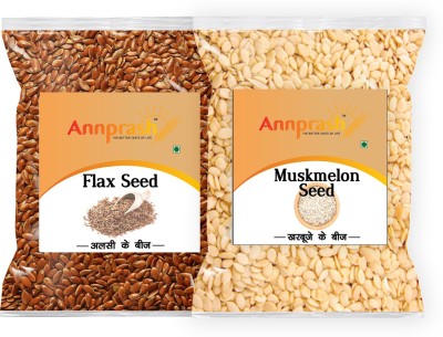 Annprash Seed Brown Flax Seeds, Muskmelon Seeds(100 g, Pack of 2)