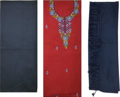 Vrinde Wool Embroidered Salwar Suit Material
