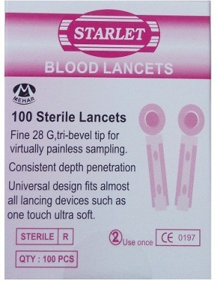 MEHAR Starlet 100 Pieces Round Blood Glucometer Lancets(100)