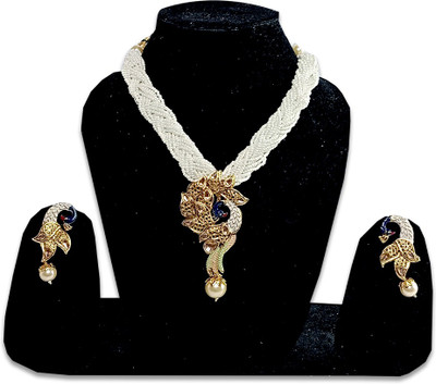R K Collection Alloy Gold-plated Multicolor Jewellery Set(Pack of 1)