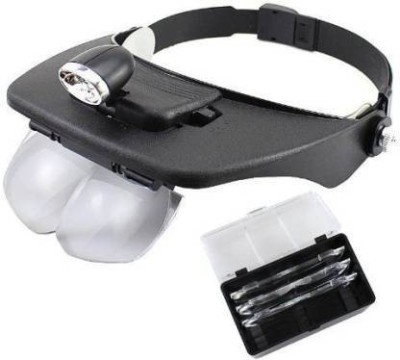 KARTCITY LED Head light with Hands Free 3X Magnifying Glass 3X Magnifying Glass(Black, White3X)
