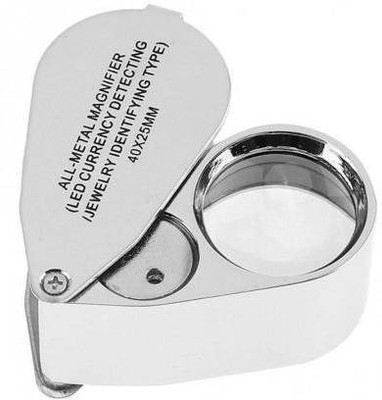 KARTCITY Magnifying Glass Acrylic Optical Lens Number of Lenses Jewellery Magnifier 40X Jewellery Magnifier(Silver)