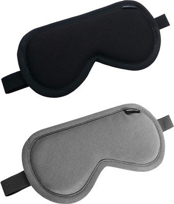 shoppax Black and Pure Gray Combo Design rw Sleeping Mask Eye Shade(multicolour)