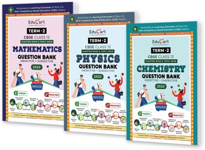 Educart TERM 2 CBSE Question Bank Bundle - Maths, Physics & Chemistry For Class 12 Of 2022 (Now Based On The Term-2 Subjective Sample Paper Of 14 Jan 2022)(Paperback, Educart)